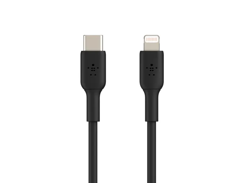Belkin BoostCharge - Lightning-kabel - 24 pin USB-C han til Lightning han - 1 m - sort - USB Power Delivery (18 W)