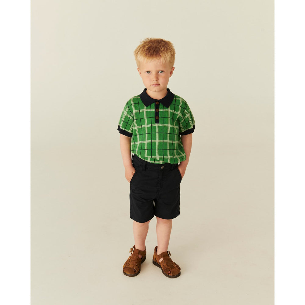 Køb COPENHAGEN COLORS Green Comb. Strikket Checkered Polo