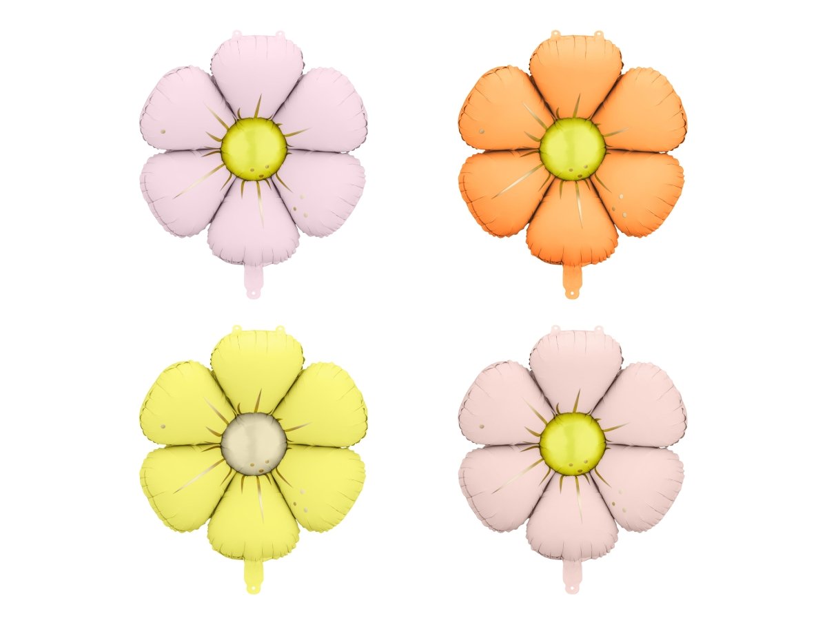 Bloemen Helium Ballon Gekleurd Leeg 65cm 4st