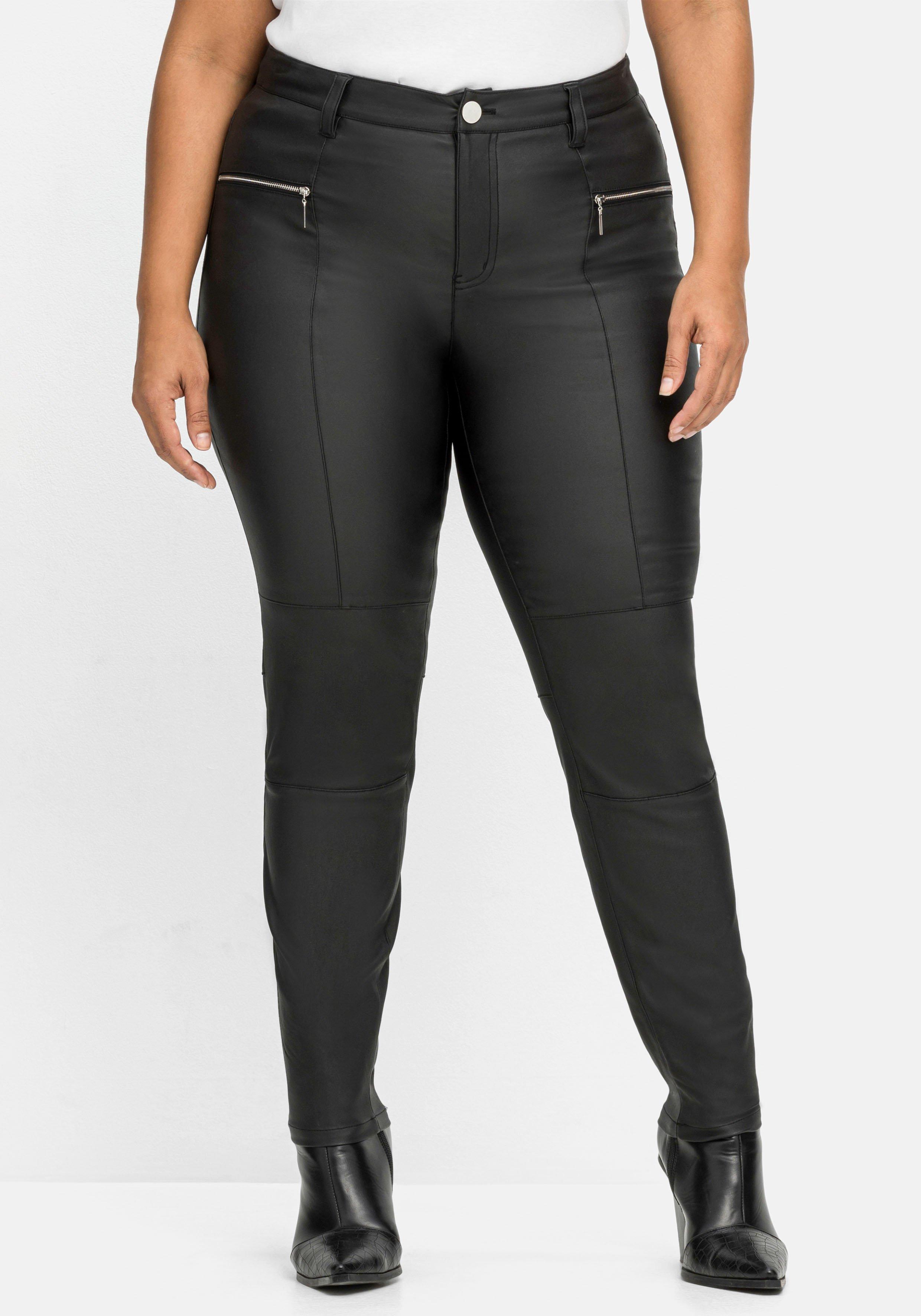Schmale Stretchhose mit leichtem Schimmer