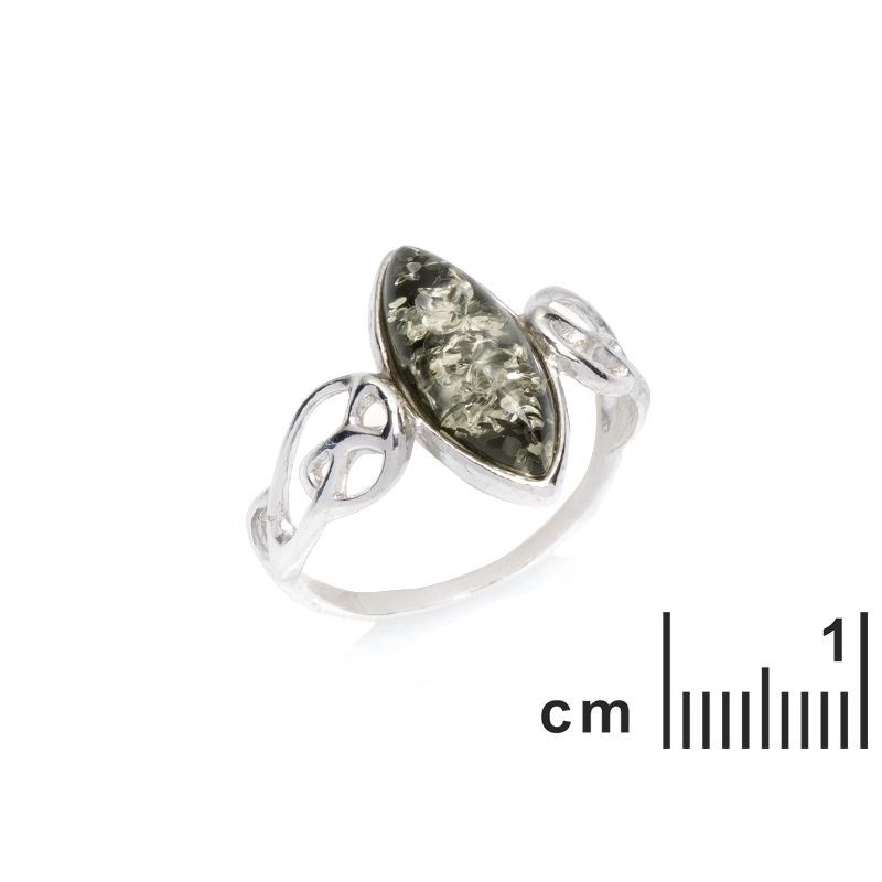 Bague argent 925 Ambre veritable de la mer Baltique