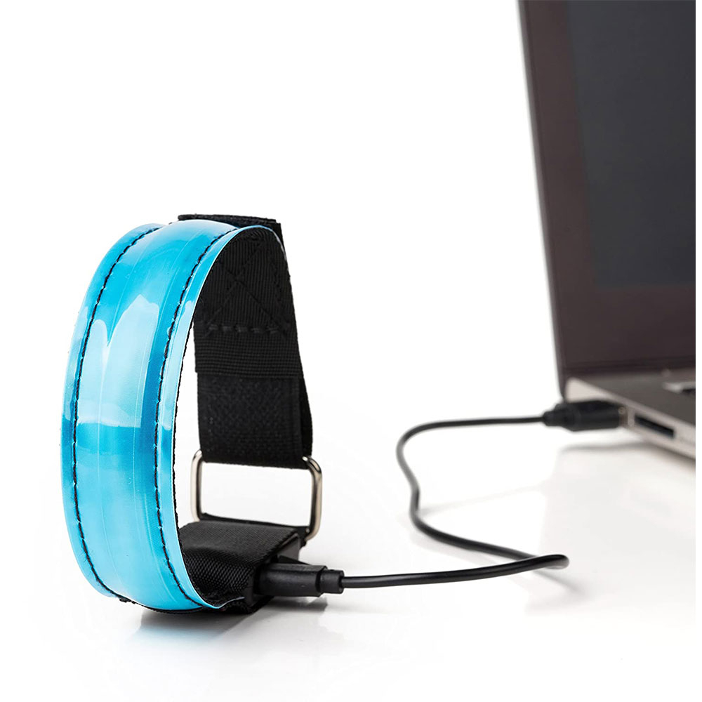 Aufladbares USB Leuchtarmband für Kinder / Erwachsene zum Sport / Joggen / Radfahren (28-32cm) - Rot