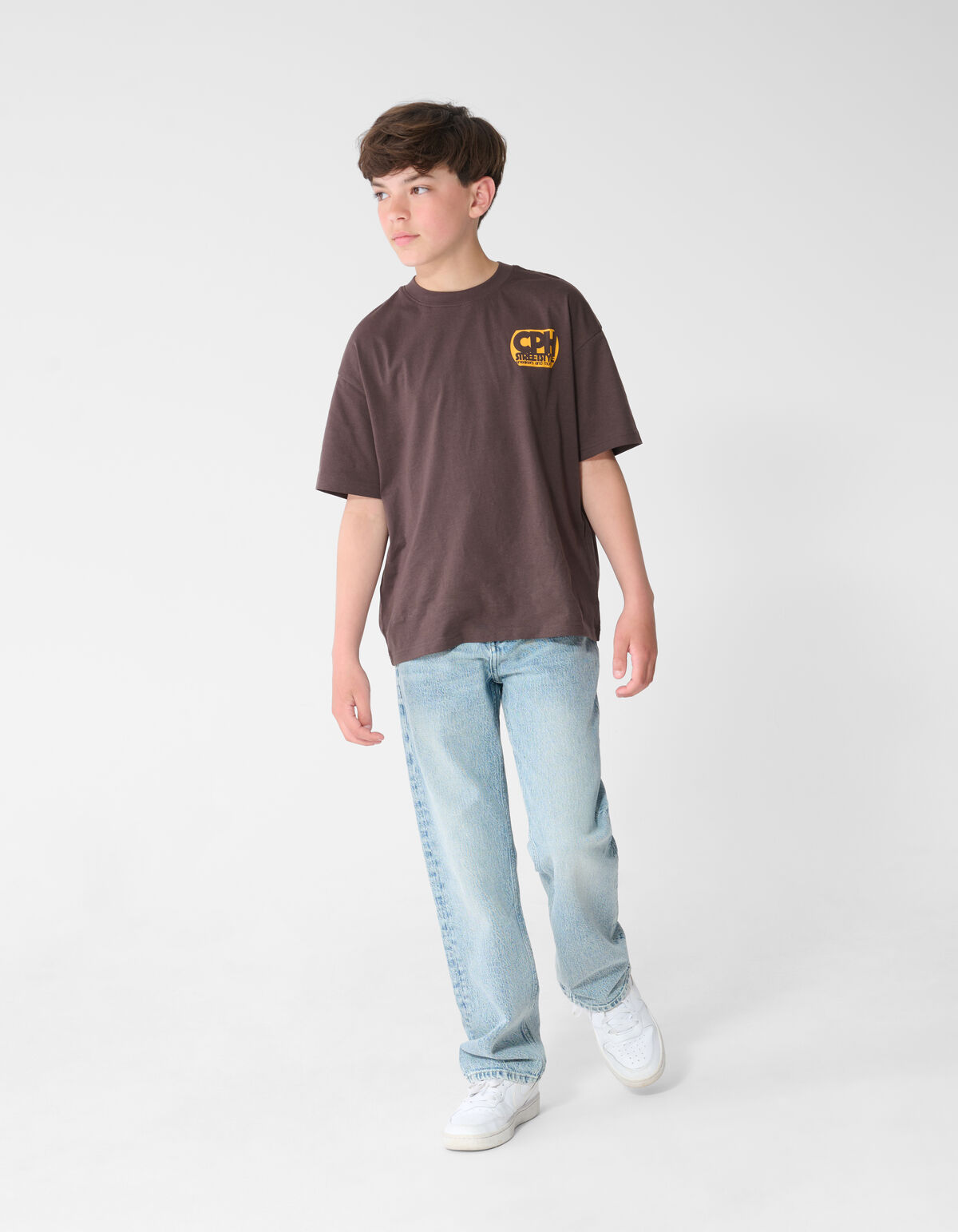 Copenhagen Artwork T-shirt Donkerbruin