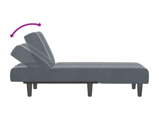 Prolenta Premium - Chaise longue gris foncé velours
