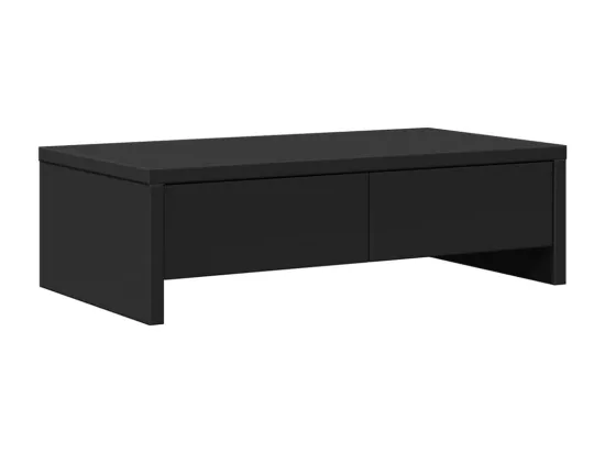 Support de moniteur avec tiroirs noir bois d'ingénierie