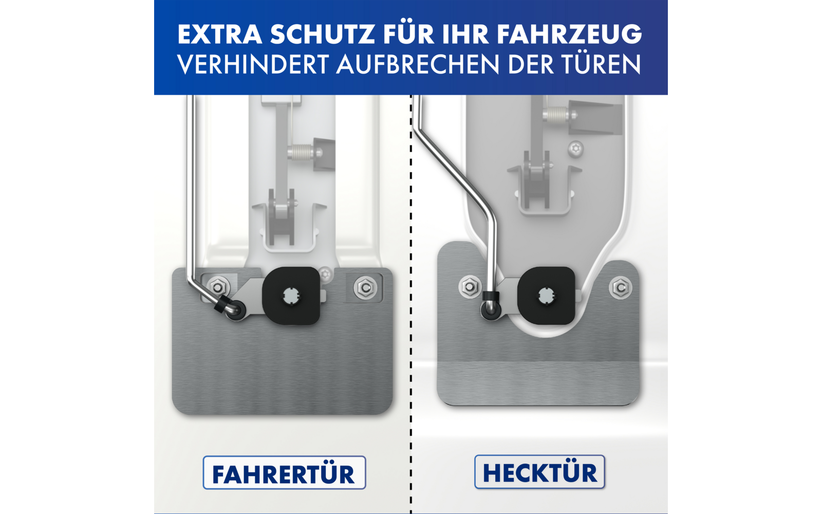 LAINFELD Einbruchschutz Prick Stop Fahrertür + Hecktür Türsicherung für FIAT Ducato, Citroen Jumper, Peugeot Boxer