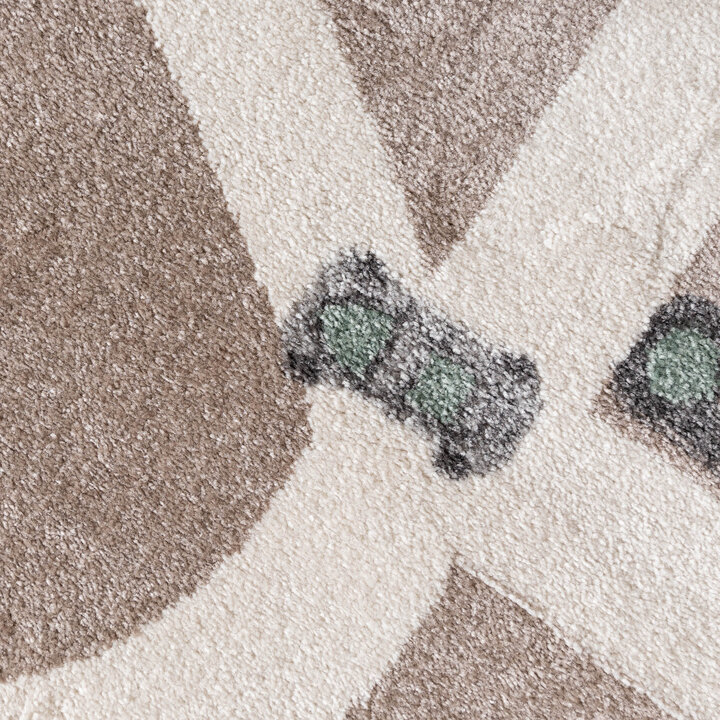 Kinderkamer vloerkleed - Bowie Autoweg Taupe