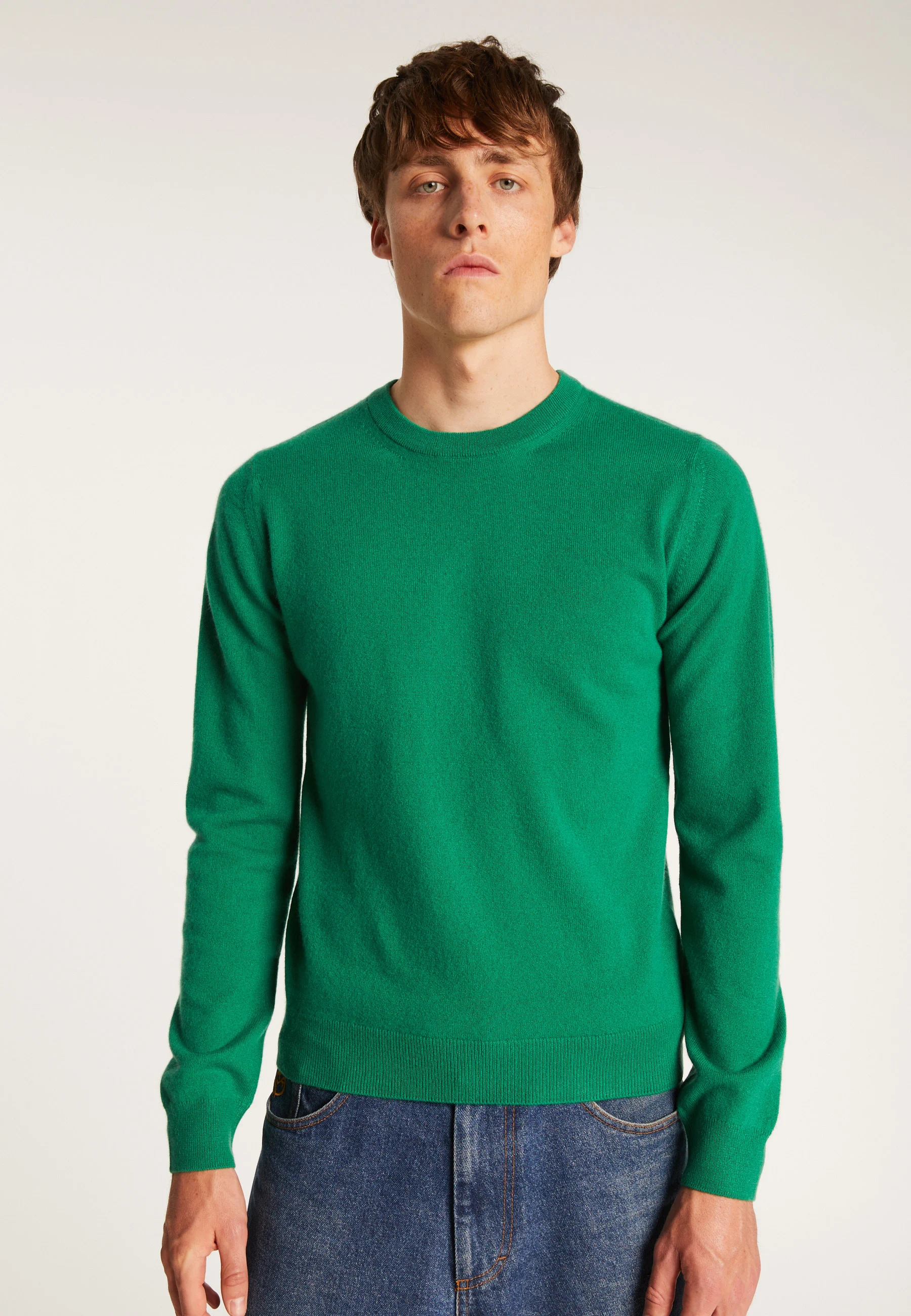 EVAINAH24 - Pull col rond en cachemire | Vert
