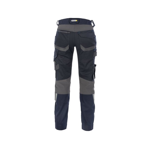 Dassy ® Dynax dameatbejdsbukser med stretch og knælommer midnatsblå/grå