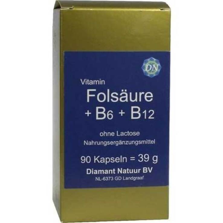 Folsäure + B 6 + B 12 ohne Lactose Kapseln, 90 St