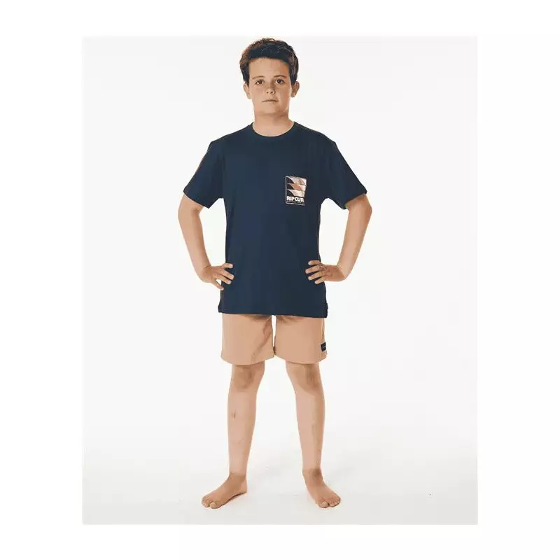 Teeshirt junior RIPCURL Surf Revival Line Up Tee -Boy Dark Navy