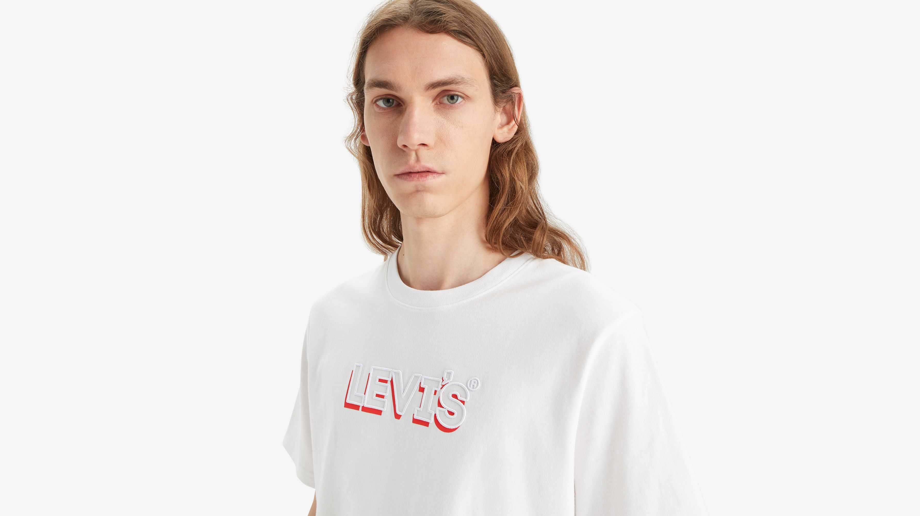 T-shirt graphique Relaxed - Headline Drop Shadow White+ - Blanc