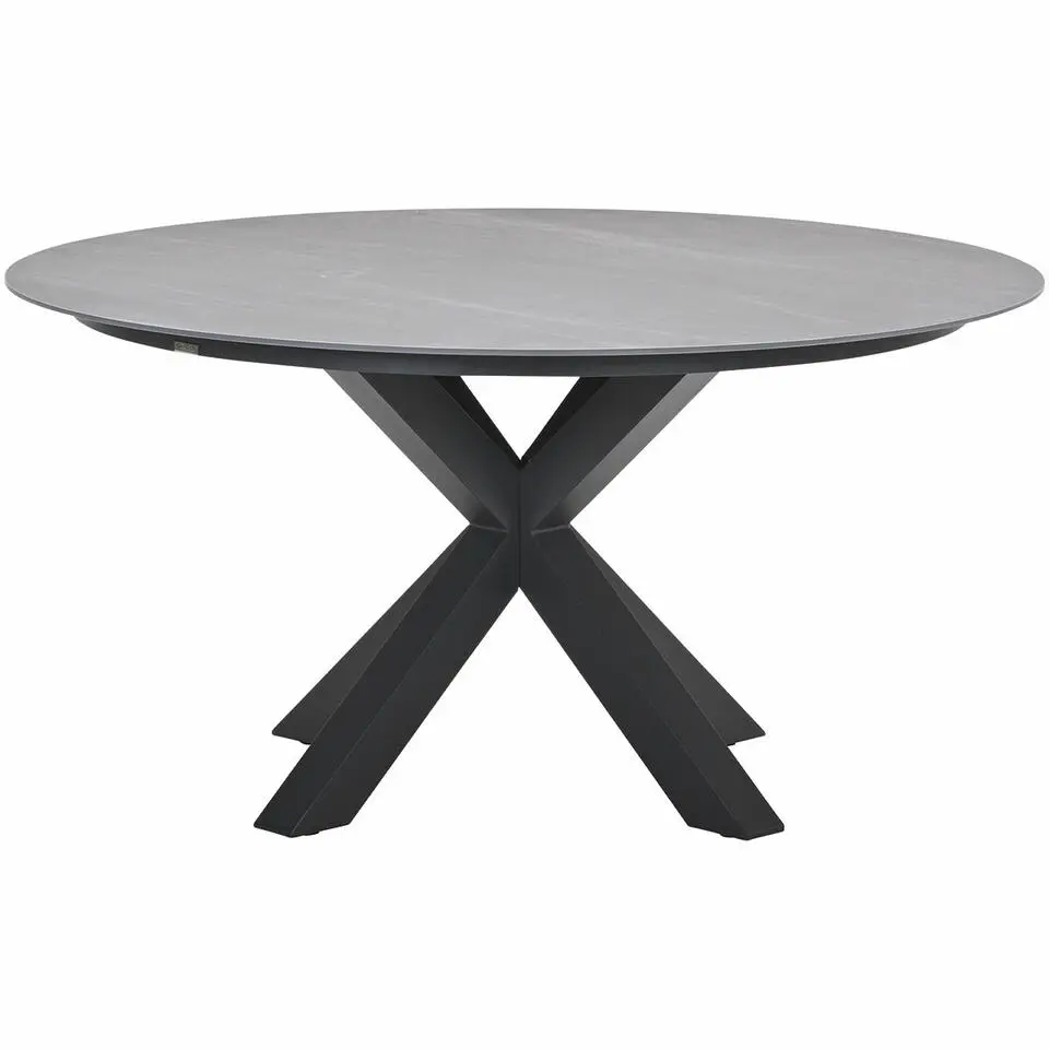Lowland tafel - Ø150 cm - carbon black - Centostone Napoli grey