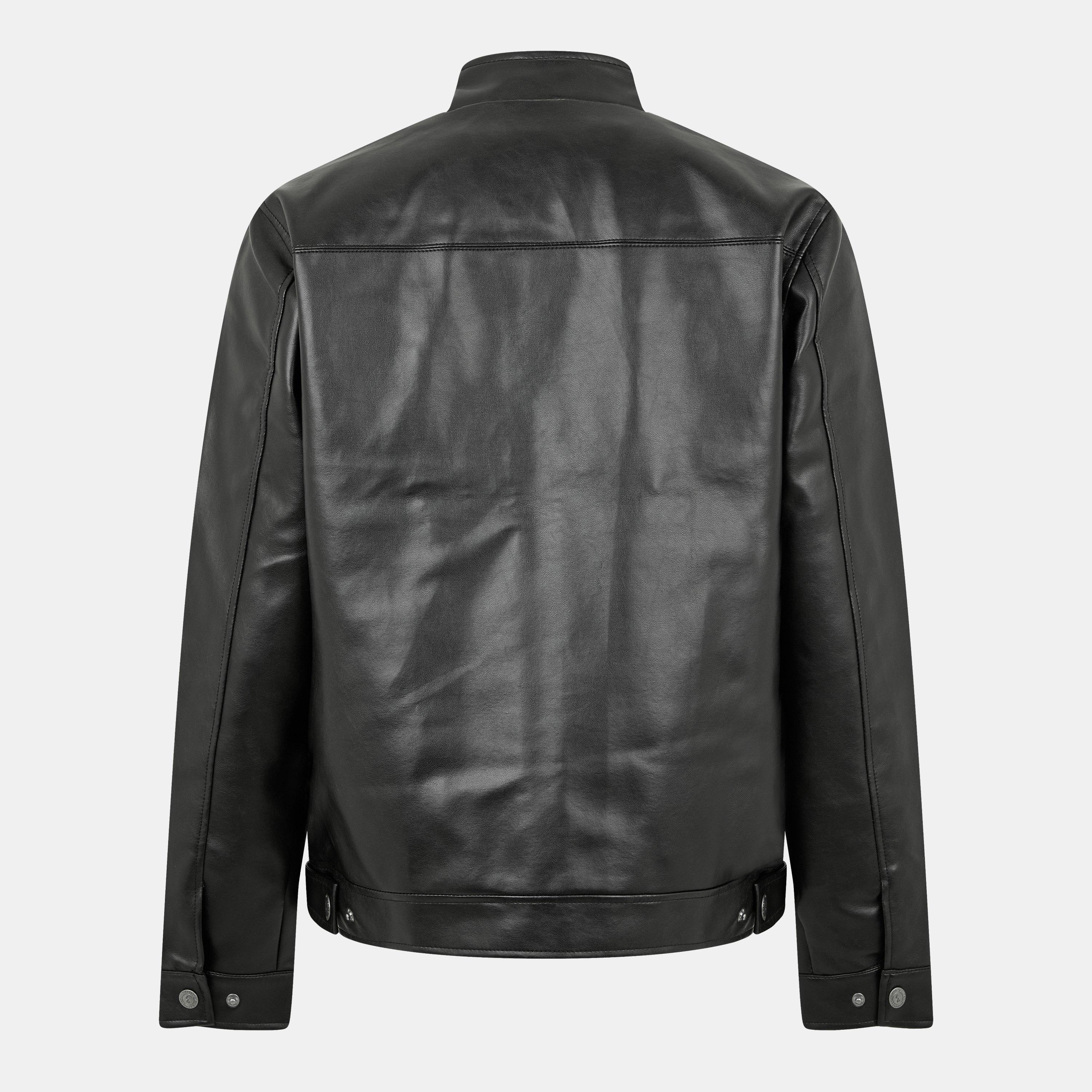 Threadbare TB Leather Biker Jacket Mens