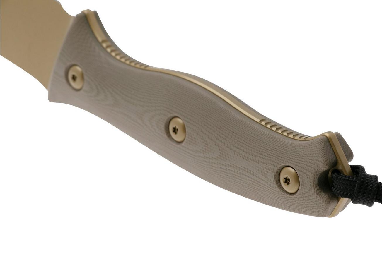 CIVIVI Stormridge C23041-2 Desert Tan Stonewashed Nitro-V, Tan G10, vaststaand mes