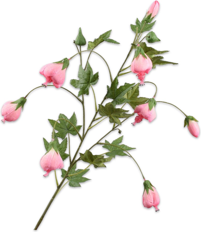 Silk-Ka kunstbloem Abutilon roze 98 cm
