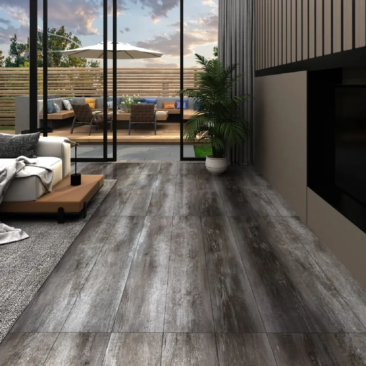 vidaXL - Dalles PVC autoadhésif bois rayé