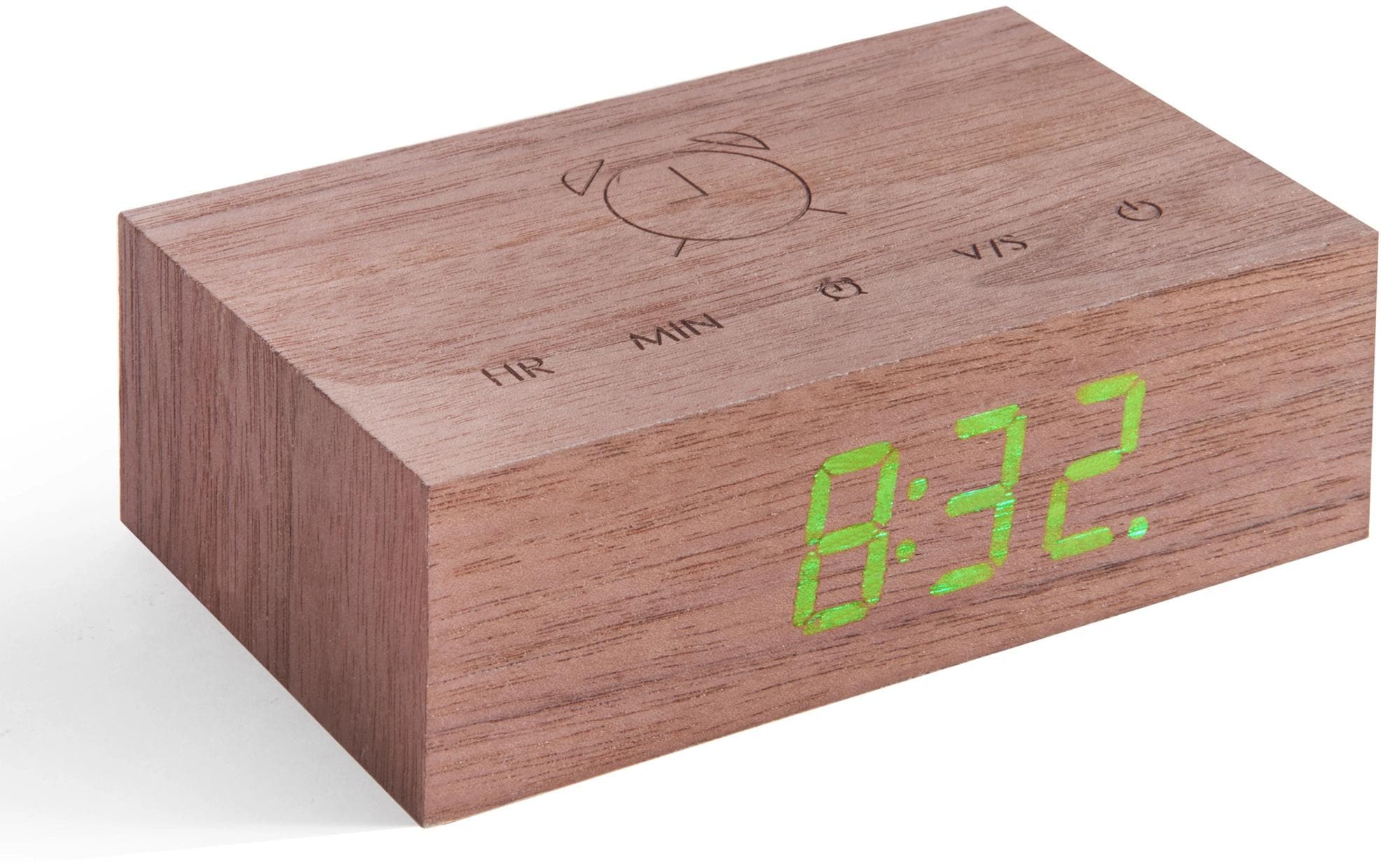 Digitalwecker Flip Click Clock WalnutDesignwecker mit LED Display