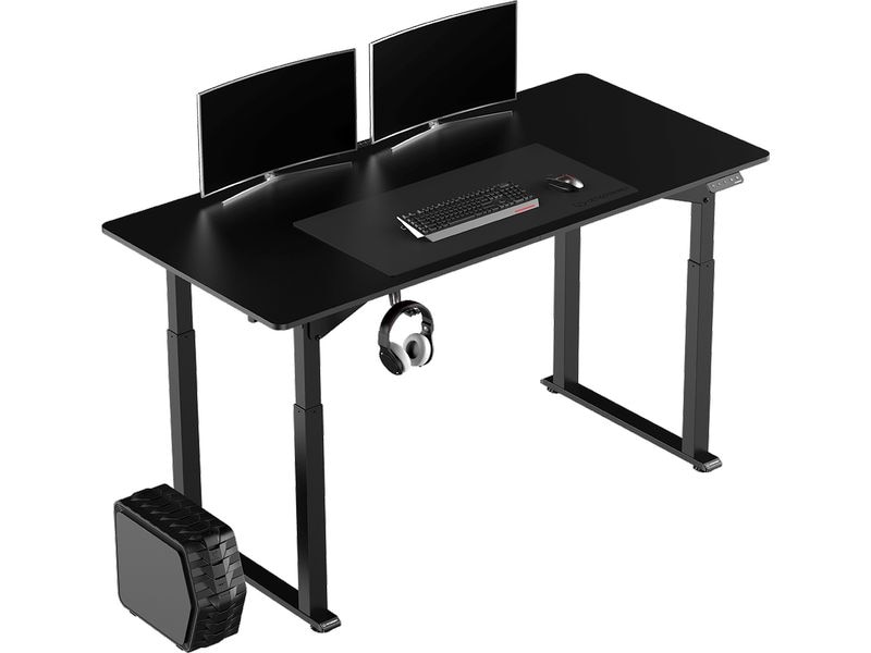 Ultradesk Gaming Tisch Uplift Schwarz Robuster Gaming-Tisch mit elektrischer und stufenloser Höhenverstellung