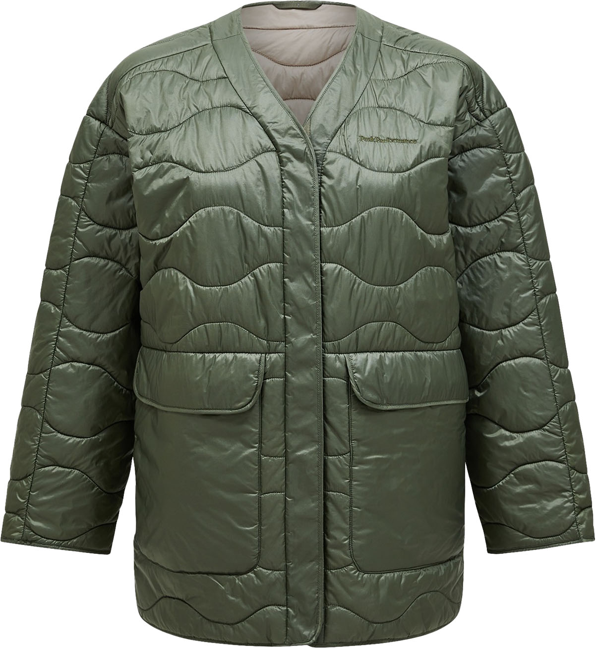 Helium Reversible Synth Jacket Dame Pine Needle/Sand Fog/Avid Beige
