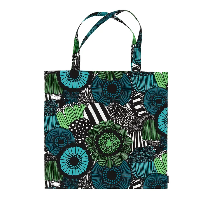 Marimekko - Pieni Siirtolapuutarha Tasche aus Baumwolle, grün / blau