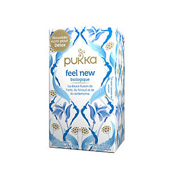 pukka Infusion biologique et équitable Feel New, anis, fenouil, cardamome, réglisse, boîte de 20 sachets emballés individuellement