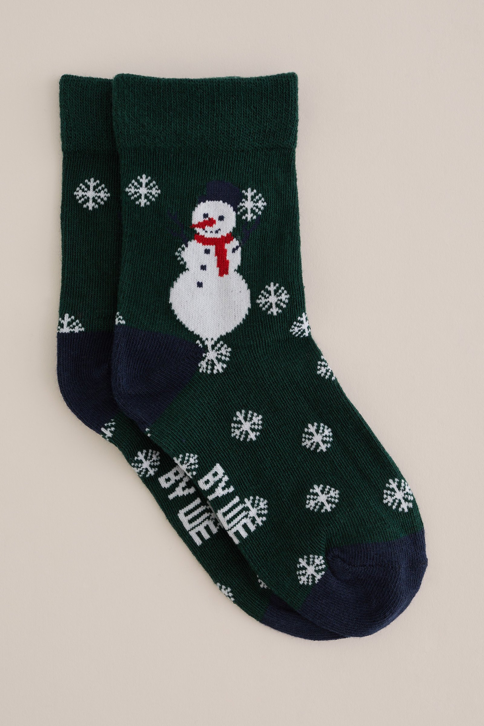 Jongens kerst sokken WE Fashion Donkergroen