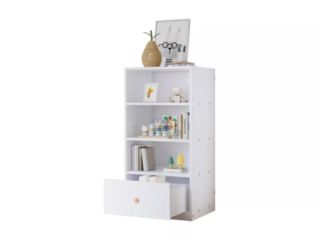 Bibliothèque élégante blanche pour le salon,d60cm×h120cm