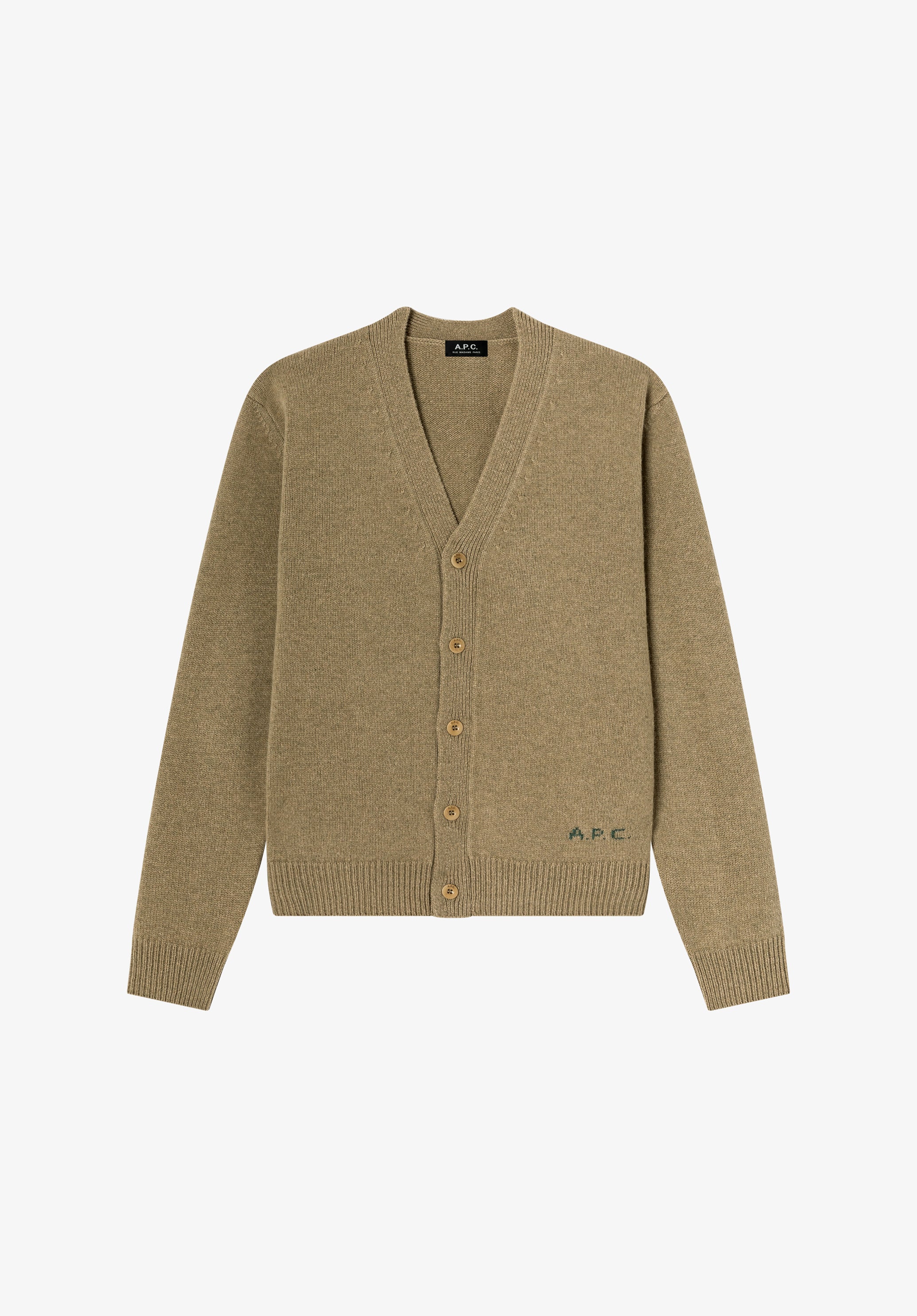Cardigan en laine beige - Beige chine