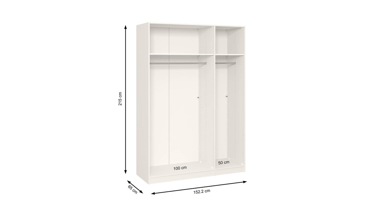 Schuifdeurkast Easy met spiegel cremewit