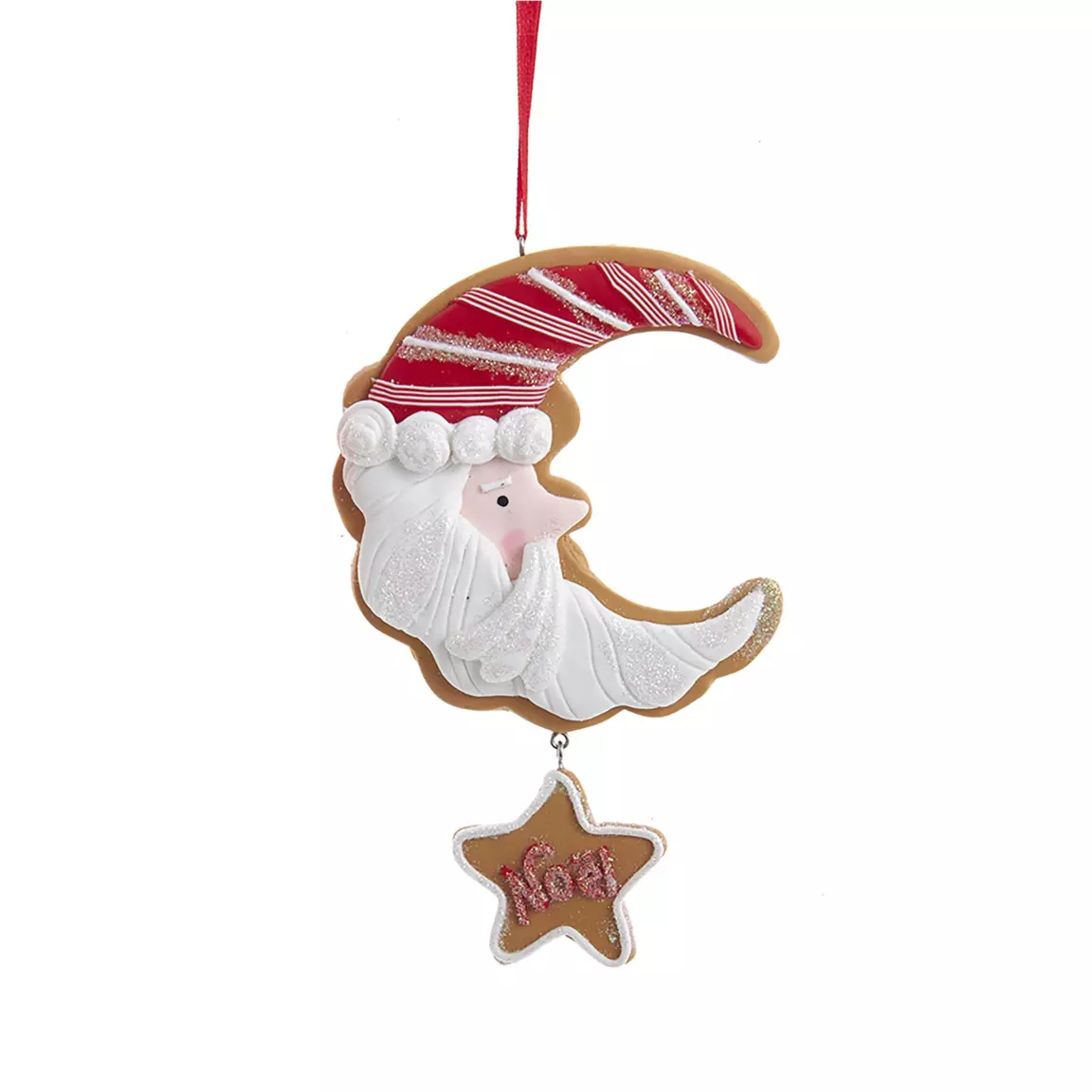 Père Noël à suspendre (H13 cm) Père-Noël Lune Blanc