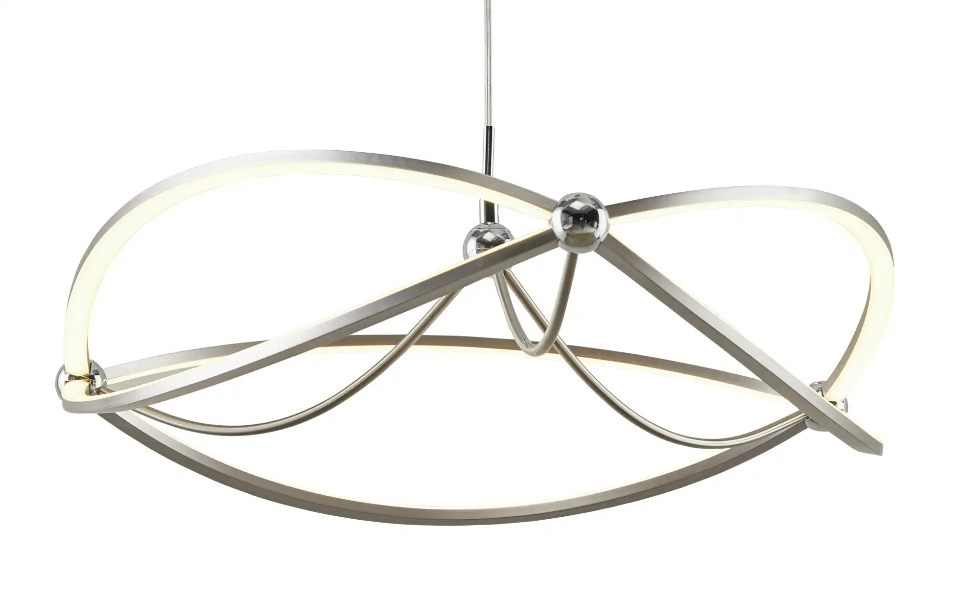 Trio LED-Pendelleuchte Nickel-matt geschwungen