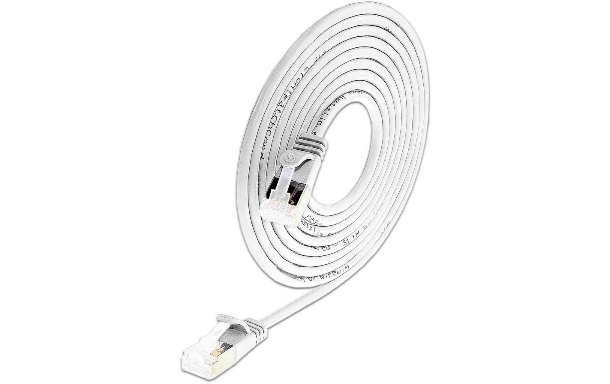 Slimpatchkabel RJ-45, Cat 6A, U/FTP, 0.15 m, Weiss,50-Pack<br>SLIM Multipack, 50x 15cm KAT6A Patchkabel, Weiss