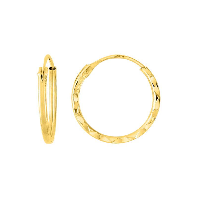 Créoles fantaisie Femme - Or 18 Carats diamètre 10mm