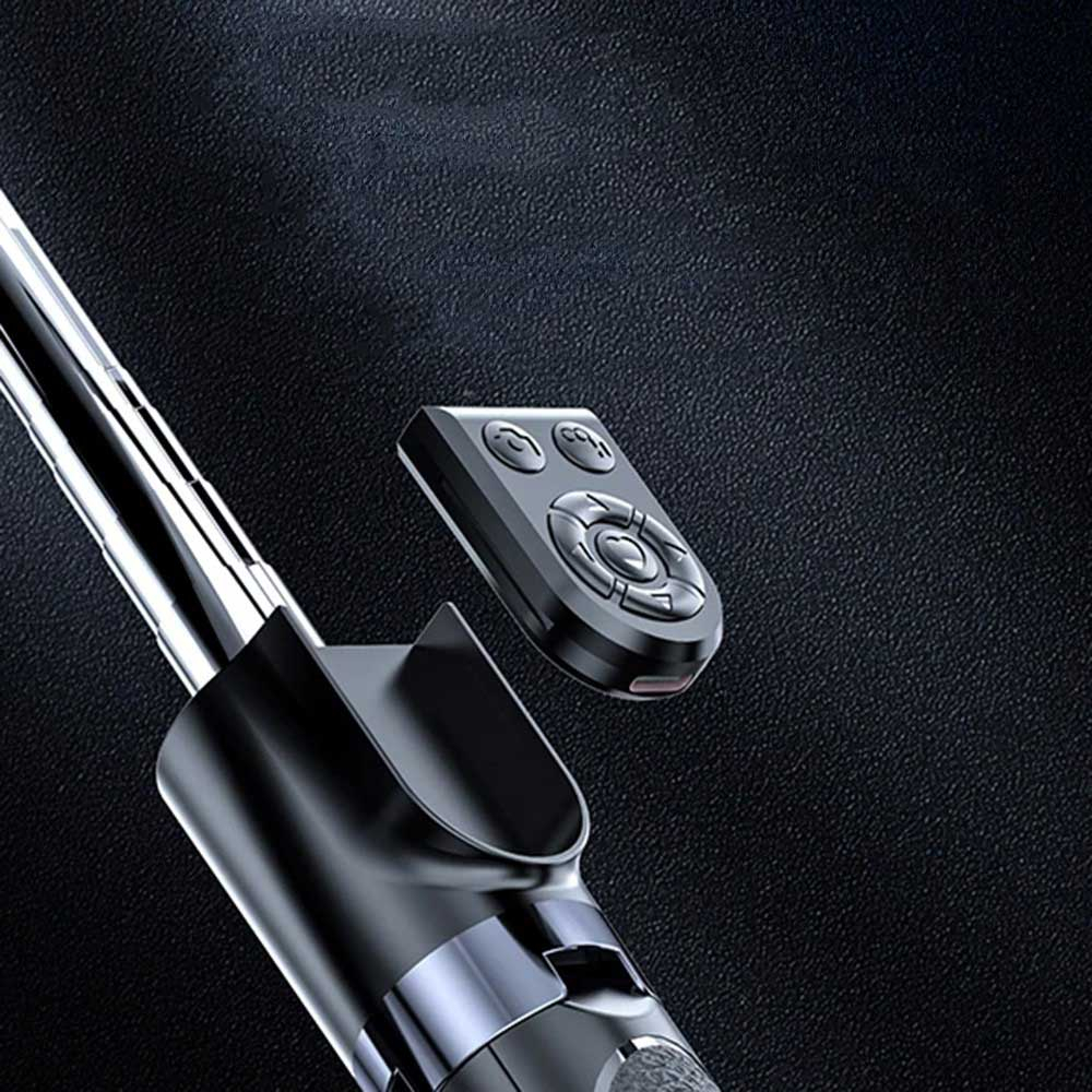 (175cm) Alu Selfie Stick Tripod Dreibein Stativ Halterung mit LED Ringleuchte   Bluetooth Fernauslöser für Smartphone - Schwarz