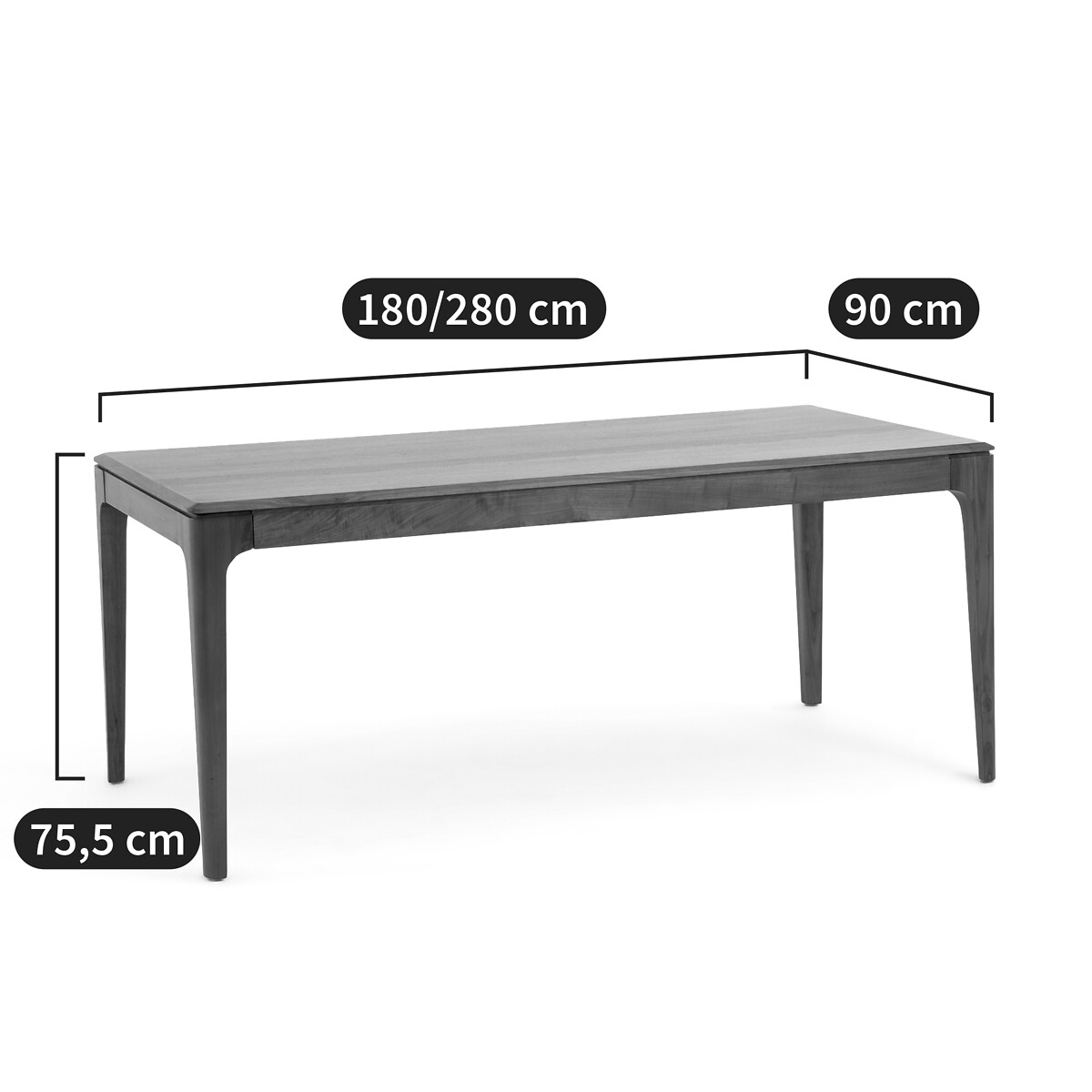 AM.PM<br>Mesa extensível, nogueira maciça e folheada, Sanara