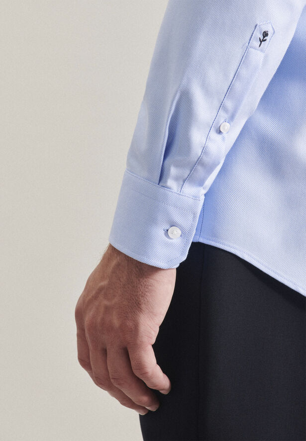 Seidensticker Business Shirt Regular Long sleeve Kent-Collar Uni Blue