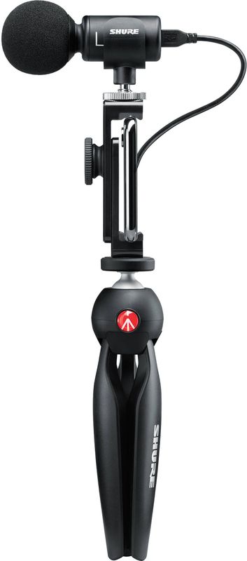 Shure MV88+ - Digitale Stereo Condensormicrofoon - Voor iPhone en Android - Inclusief Manfrotto Pixi Tripod