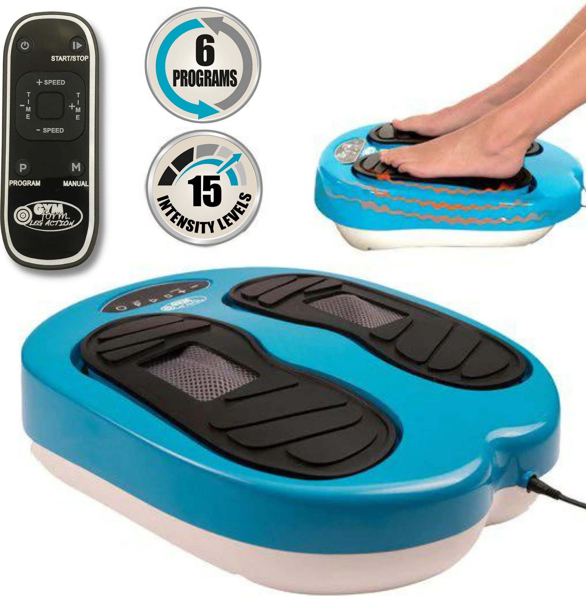 Leg Action Fuss Massagegerät Shiatsu Vibrationsplatte für Füsse / Beine - Blau