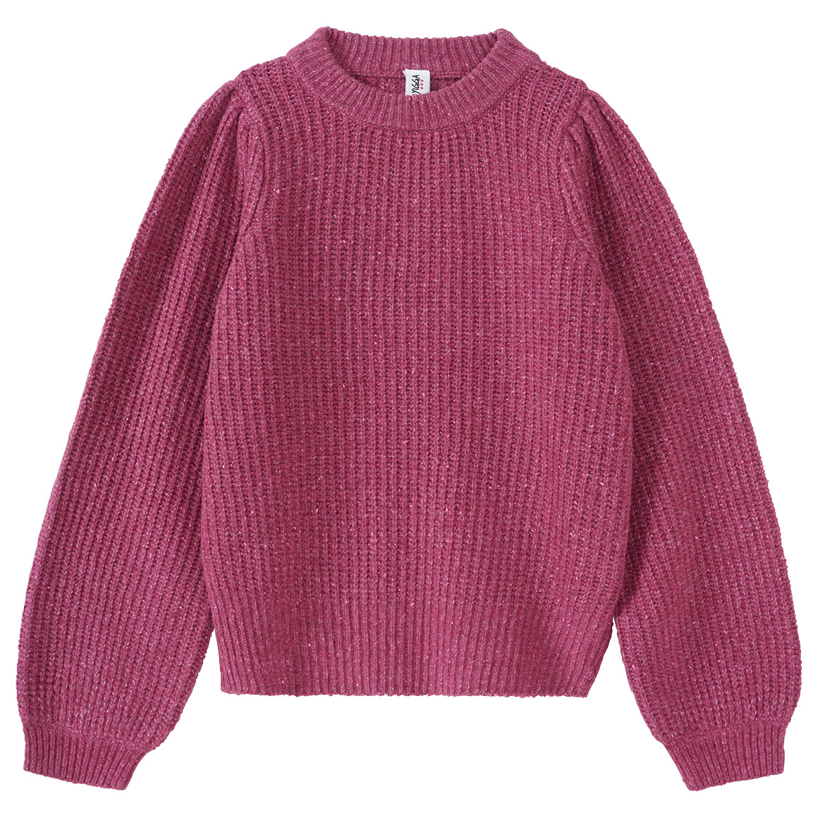 Yigga Mädchen Strickpullover mit weiten Ärmeln beere