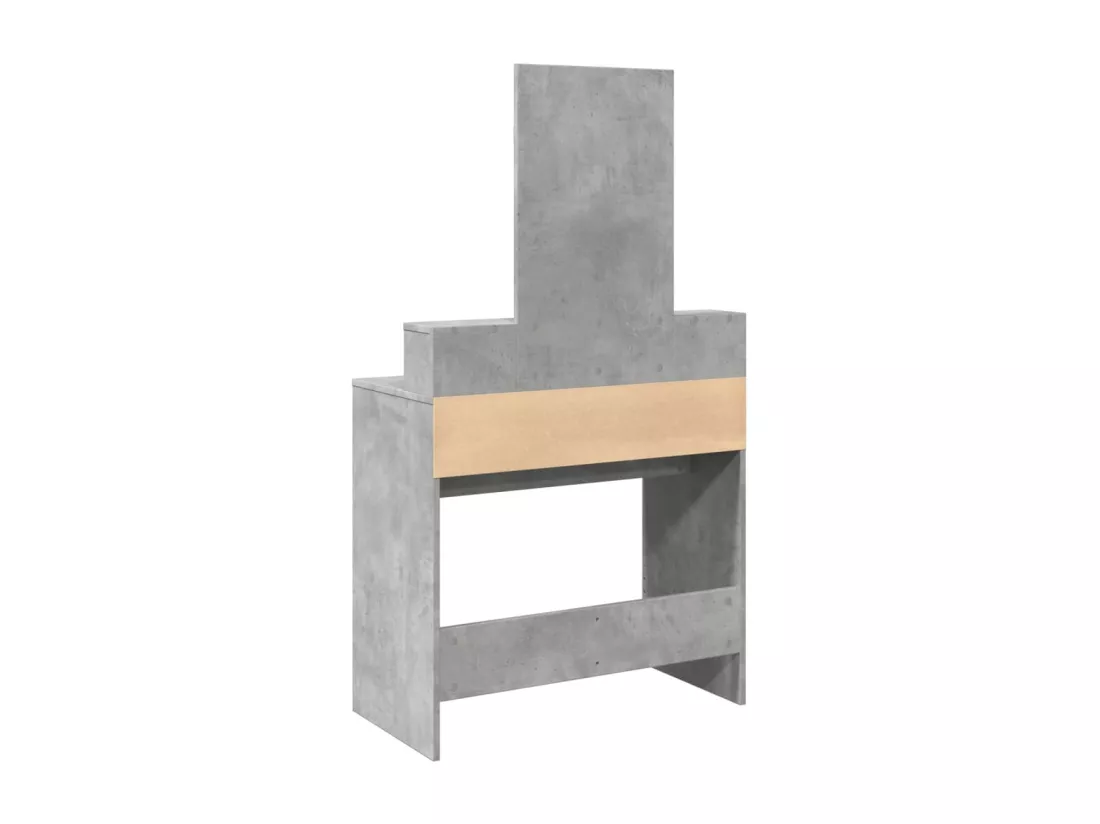 Coiffeuse avec miroir gris béton 80x41x144,5 cm