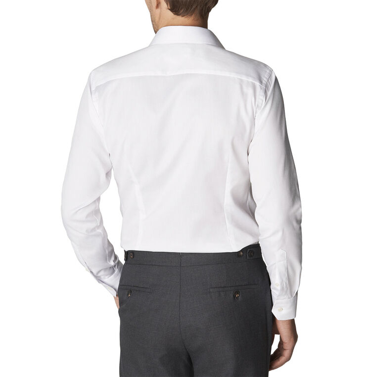 ETON Slim Fit White Signature Twill Shirt Hvid