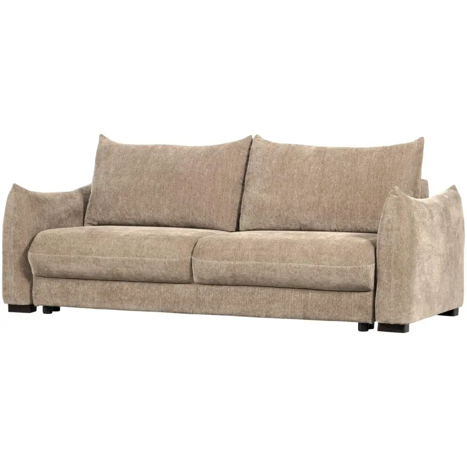 WOOOD Jonne 3-Zits Slaapbank - Chennile - Naturel - 92x233x105
