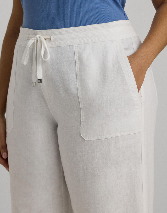 Lauren Ralph Lauren CLASSIC LINEN-PANT Hvid