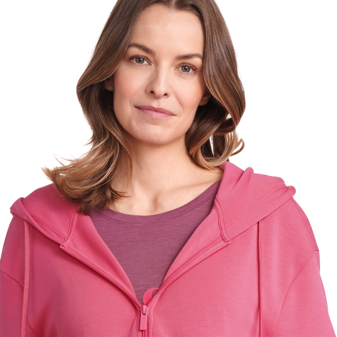 Gina Benotti Damen Sweatjacke mit Kapuze pink
