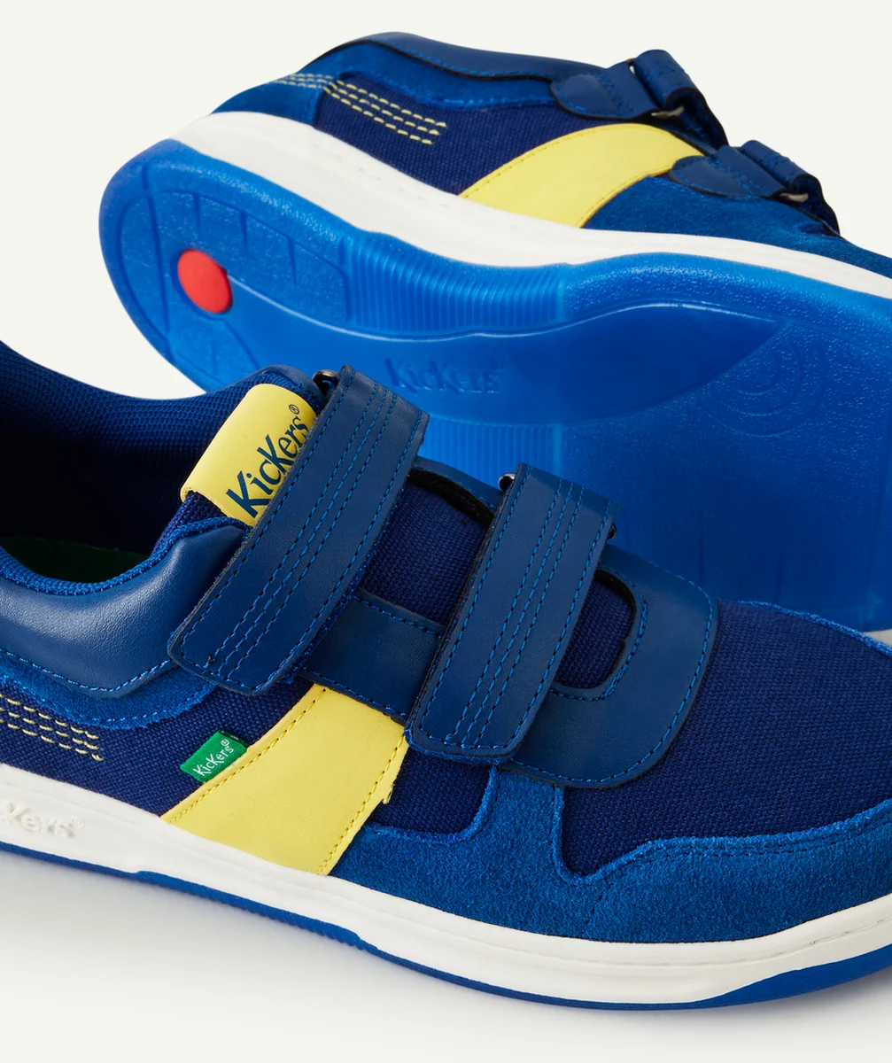 KICKERSBASKETS GARÇON KALIDO BLEU MARINE ET JAUNE AVEC SCRATCH