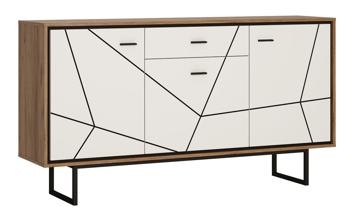 Sideboard BROLO 167 x 90,3 cm weiß/ schwarz
