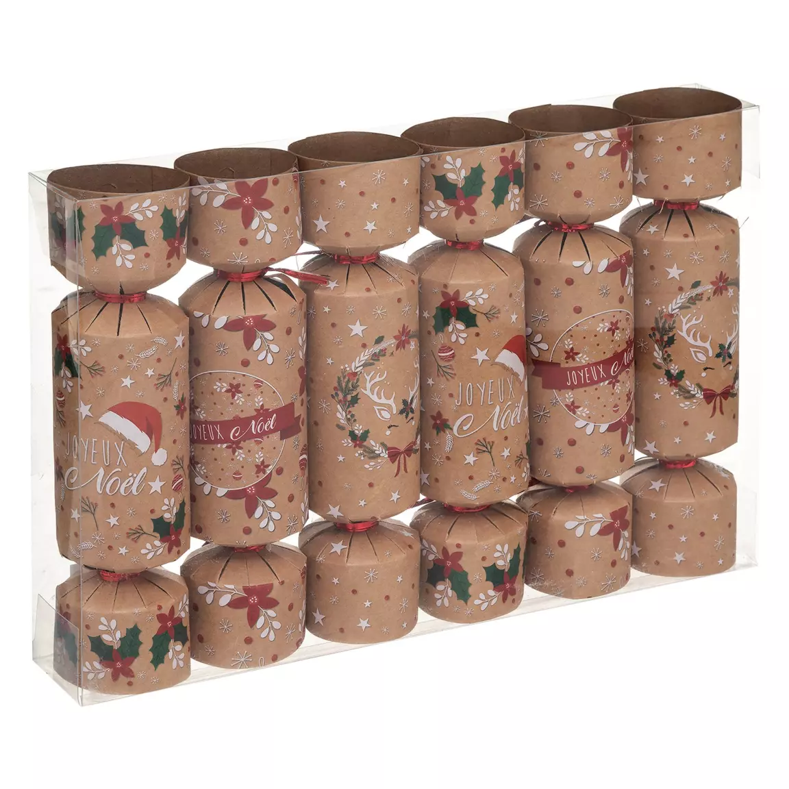 Lot de 6 crackers Kraft Beige