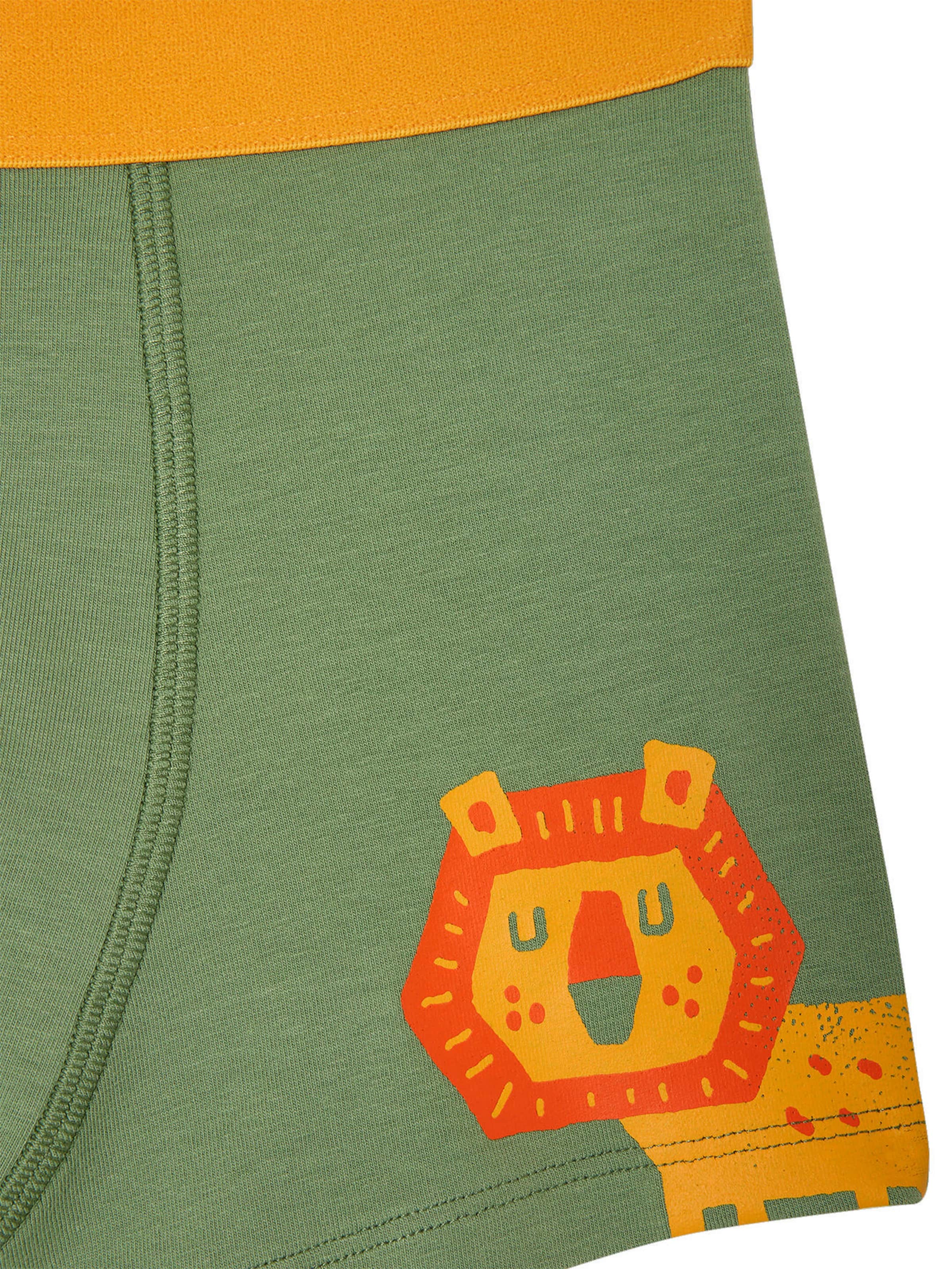 Vertbaudet Bio-Kollektion: 5er-Pack Jungen Stretch-Boxershorts Dschungel grün