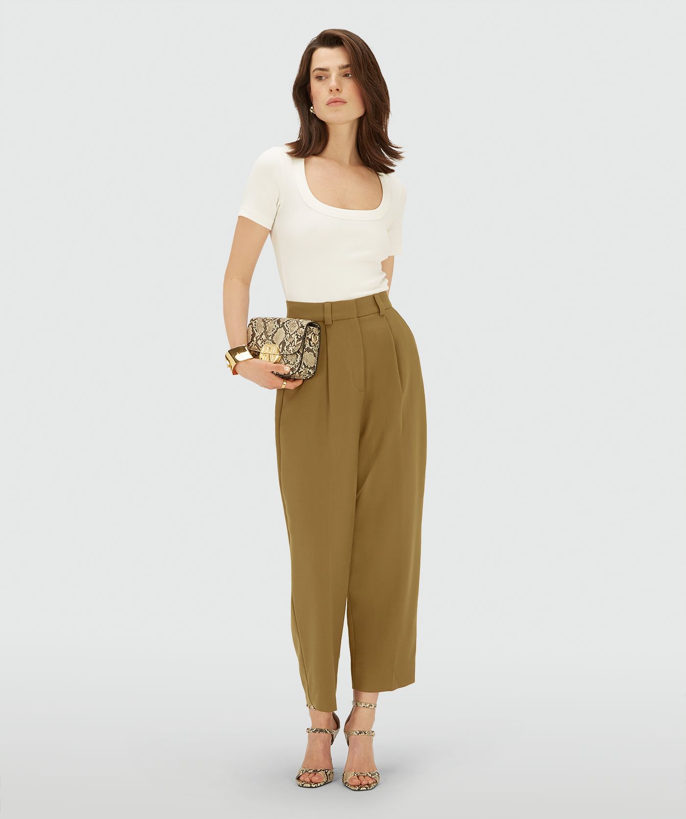 JV-SONYES oversized balloon fit pantalon - olive green